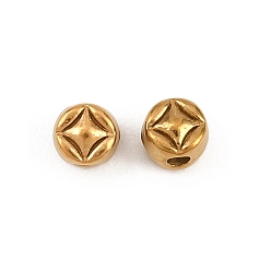 Круглые 304 из нержавеющей стали бусы, реальный 18 k позолоченный, ионное покрытие (ip), круглые, 4x3.5 мм, отверстие : 1.4 мм