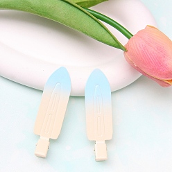 Светло-Голубой Сплав зажимами волос, аксессуары для волос для женщин и девочек, Небесно-голубой, 65x20 мм