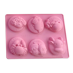 Pink Силиконовые формы, двенадцать созвездий, формы для литья смолы, розовые, 230x169x25 мм