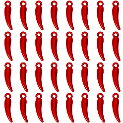 Красный 60шт. подвески из сплава, окрашенные распылением, перец, красные, 15.5x3.5x3.5 мм, отверстие : 1.5 мм