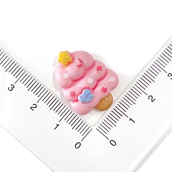 Ярко-Розовый Рождественская серия макарон цвета непрозрачной смолы декодированные кабошоны, рождественская елка, ярко-розовый, 25x20 мм