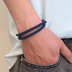 Синий Плетеные браслеты из искусственной кожи для мужчин и женщин, синие, 4~11 дюйм (28 см)