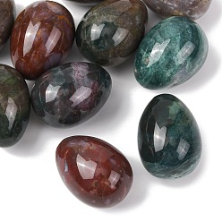 (RRHB277) Кристалл на подкладке из медово-бежевого цвета Натуральный индийский агат в форме яйца, Целебный карманный камень для ладони, для снятия тревоги, медитации, пасхального декора., 29.5~30.5x21.5~22 мм