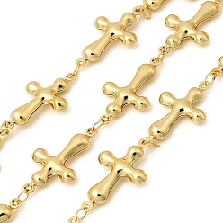 Золотой 304 стали крест ссылка цепи из нержавеющей, пайки, с катушкой, долговечный, золотые, 25x15x4 мм