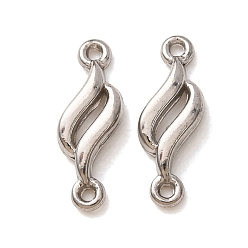 Stainless Steel Color 304 Stainless Steel Connector Charms, Twist Links, Stainless Steel Color, 15x5x2mm, Hole: 1mm