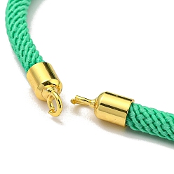 Spring Green Nylon Cords Bracelet Makings Fit for Connector Charms, with Brass Findings and 304 Stainless Steel Lobster Claw Clasps, Long-Lasting Plated, Spring Green, 6-1/2~6-3/4 inch(16.5~17cm), Hole: 1.8mm