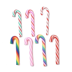 (52) Непрозрачная лаванда Рождественские бусины из полимерной глины ручной работы, шоколадная конфета, без отверстия , разноцветные, 48~54x14~17x3~5 мм