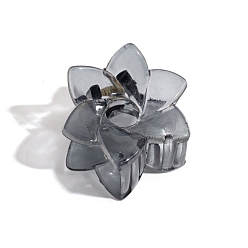 Серый 6-лепестки в форме цветка пластиковые заколки для волос в виде когтей, аксессуары для волос для женщин девушка, серые, 35x40 мм