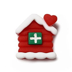 Дом Кабошоны из непрозрачной смолы с рождественской тематикой, образец дома, 23x21x6.5 мм