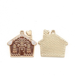 Camello Colgantes de la aleación del esmalte, para la Navidad, casa, la luz de oro, camello, 24.5x27x2 mm, agujero: 1.6 mm