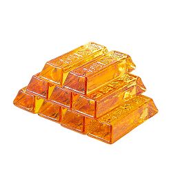 Золотистый 12шт. стеклянные слитки/золотые бруски для демонстрации и декоративных элементов, для кукольных аксессуаров, притворяющихся опорными украшениями, золотые, 62.5x22.5x13 мм