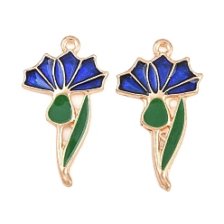 Синий Подвески из эмали и сплава, , золотой свет, синие, 31x17x2 мм, отверстие : 1.6 мм