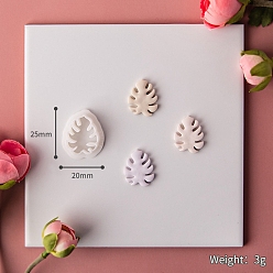 White Monstera Leaf Plastic Molds, Clay Cutters, Clay Modeling Tools, for Earring Making, White, 2.5x2x1.15cm