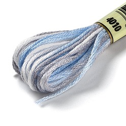 Light Steel Blue 10 Skeins 6-Ply Polyester Embroidery Floss, Cross Stitch Threads, Segment Dyed, Light Steel Blue, 0.5mm, about 8.75 Yards(8m)/skein
