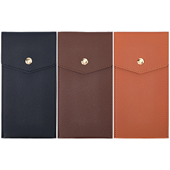 (52) Непрозрачная лаванда 3 шт. 3 цвета, искусственная кожа с держателями для ручек из сплава, ручка рукав, футляр для авторучки, прямоугольные, разноцветные, 197~200x100x6.5~7 мм, 1 шт / цвет