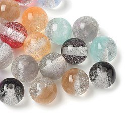 (52) Непрозрачная лаванда Двухцветные бусины из смолы, круглые, с блеском порошок, разноцветные, 12 мм, отверстие : 2 мм