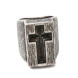 Античное Серебро 304 крестообразные кольца из нержавеющей стали, без свинца, без кадмии и без никеля, античное серебро, 26 мм, внутренний диаметр: 18 мм