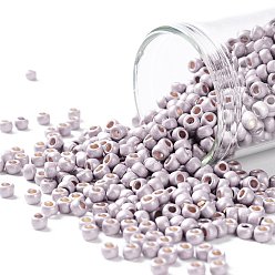 (PF554F) PermaFinish Lavender Metallic Matte TOHO 8/0 Round Beads, Japanese Seed Beads, (PF554F) PermaFinish Lavender Metallic Matte, 3mm, Hole: 1mm, about 1110pcs/50g