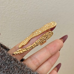 Golden Brass Cuff Open Rings, Nuggets, Golden, 15~20mm