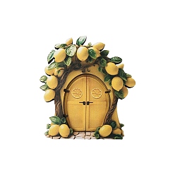 Лимон Украшения для деревянных дверей, миниатюрная волшебная дверь на елку, для дома, садовые украшения, дверь, лимон, 100x90 мм