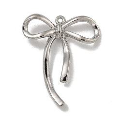 Платина Стойки подвески обшивки сплава, без свинца и без кадмия, бантом прелести, платина, 25.5x20.5x4 мм, отверстие : 1 мм