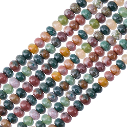 (RRHB277) Кристалл на подкладке из медово-бежевого цвета 1 нити натуральных индийских агатовых бусин, рондель, 6x4 мм, отверстие : 1 мм, около 95~96 шт / нитка, 15.1 дюйм