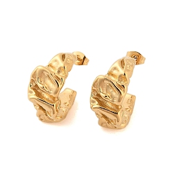 Золотой Ионное покрытие (ip) 304 серьги-гвоздики из нержавеющей стали для женщин, с формой, золотые, 23x6 мм