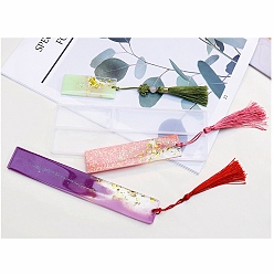 Rectangle DIY силиконовые формы для закладок, подвесные формы, формы для литья смолы, прямоугольные, 185x60.5x5 мм, отверстие : 2.8 мм, внутренний диаметр: 67.5~181x26.5~28 мм