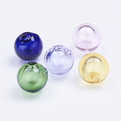 Mixed Color Handmade Lampwork Beads, Blown Glass Beads, Round, Mixed Color, 10mm, Hole: 1mm
