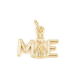 Настоящее золото 18K Латунные микро проложить кубического циркония подвески, Материнская вера и чары с изображением Богоматери Апаресидской, долговечный, стойки покрытие, без свинца и без кадмия, прозрачные, реальный 18 k позолоченный, 12.5x15x2.5 мм, отверстие : 3.2 мм