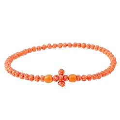 Помидор Регулируемые браслеты из нейлоновой оплетки из бусин, помидор, 5-1/4~7-5/8 дюйм (13.5~19.5 см)