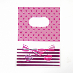 Hot Pink Printed Plastic Bags, Rectangle, Hot Pink, 25x20cm