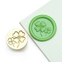 Клевер Круглые латунные головки штампа, золотые, клевер, 25 мм