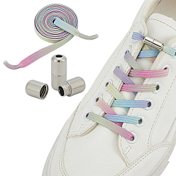 Coloré 4 paires de lacets en polyester sans nœud, lacets élastiques, colorées, 1000x17mm