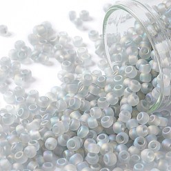 (176AF) Matte AB Black Diamond Круглые бусины toho, японский бисер, (176 af) матовый ab черный алмаз, 8/0, 3 мм, отверстие : 1 мм, о 222шт / бутылка, 10 г / бутылка