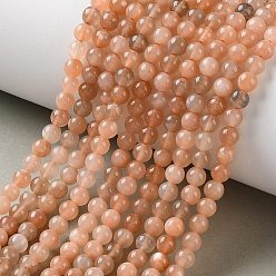 Multi-Moonstone Нити из натуральных бусин из нескольких лунных камней, круглые, сгладить, 4~5 мм, отверстие : 0.7 мм, около 83~84 шт / нитка, 14.96'' (38 см)