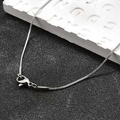 Нержавеющая Сталь Цвет Устойчивые к потускнению 304 ожерелья из нержавеющей стали в виде змеиной цепи, цвет нержавеющей стали, 17.7 дюйм (45 см), 0.9 мм