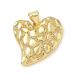 Настоящее золото 18K Латунные подвески, сердце, стойки покрытие, без свинца и без кадмия, долговечный, реальный 18 k позолоченный, 22x20x3.5 мм, отверстие : 3.5x5 мм