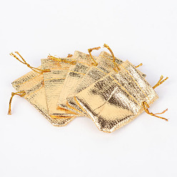 Gold Organza Bags, Rectangle, Gold, 7x5cm