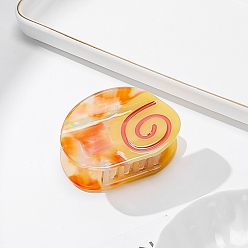 Оранжевый Заколки для волос из ацетата целлюлозы (смола) с вихревым узором, аксессуары для волос для девочек и женщин, оранжевые, 62x39 мм
