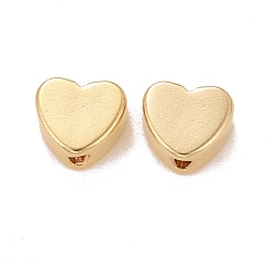 Real 24K Gold Plated Rack Plating Eco-friendly Brass Beads, Lead Free & Cadmium Free, Long-Lasting Plated, Heart, Real 24K Gold Plated, 5x6x3mm, Hole: 1mm