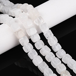Хрусталь Природных кристаллов кварца бисер нитей, кубические, 8~10x8~10x8~10 мм, отверстие : 1.2 мм, около 38~39 шт / нитка, 14.76~15.47'' (37.5~39.3 см)