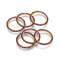 Indigo MIYUKI & TOHO Handmade Japanese Seed Beads, with 304 Stainless Steel Link Rings, Loom Pattern, Ring, Golden, Indigo, 22~23x1.7mm