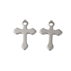 Нержавеющая Сталь Цвет 201 подвески из нержавеющей стали, крест прелести, цвет нержавеющей стали, 12.5x9x0.5 мм, отверстие : 1.2 мм