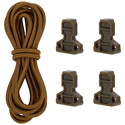 Коричневый Нейлоновые язычки-аксессуары, эластичный амортизирующий шнур для тактической функциональной сумки на открытом воздухе, кофе, 1800x3 мм