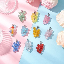 Нержавеющая Сталь Цвет 10 шт. круглые подвески кошачий глаз украшения, с 304 из нержавеющей стали Lobster Claw застежками, цвет нержавеющей стали, 40~41 мм