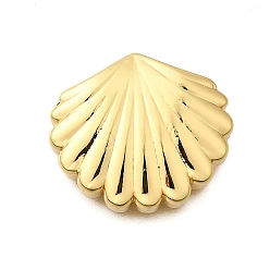 Shell Shape Латунные бусины серии «Океан», стойки покрытие, долговечный, без свинца и без кадмия, реальный 18 k позолоченный, формы раковины, 20x23x5.5 мм, отверстие : 4x2 мм