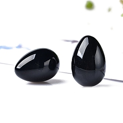 Обсидиан Украшения для яиц из натурального обсидиана, украшение домашнего офиса, 30x20 мм