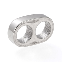 Нержавеющая Сталь Цвет Не тускнеет 304 многожильные звенья из нержавеющей стали, для изготовления кожаных браслетов, цвет нержавеющей стали, 10x16.5x4 мм, отверстие : 6 мм