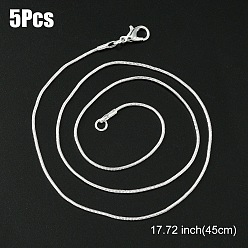 Серебро Колье из латуни, круглая цепочка в виде змеи с застежкой в виде когтей омара, для изготовления колье из бисера, серебряные, 17.72 дюйм (45 см)